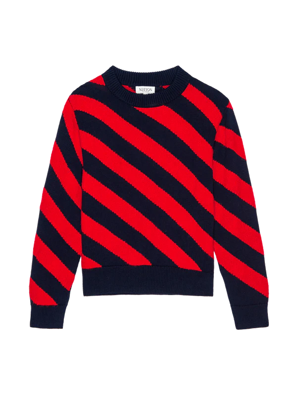 Nation LTD Fabienne Crew Neck Sweater in Regatta Stripe