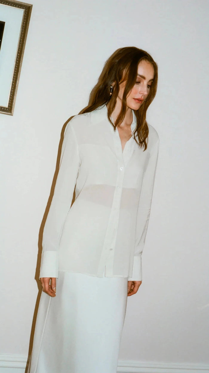 Favorite Daughter Sheer Sophistication Top in Ivory