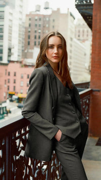 Favorite Daughter The Phoebe Blazer in Grey