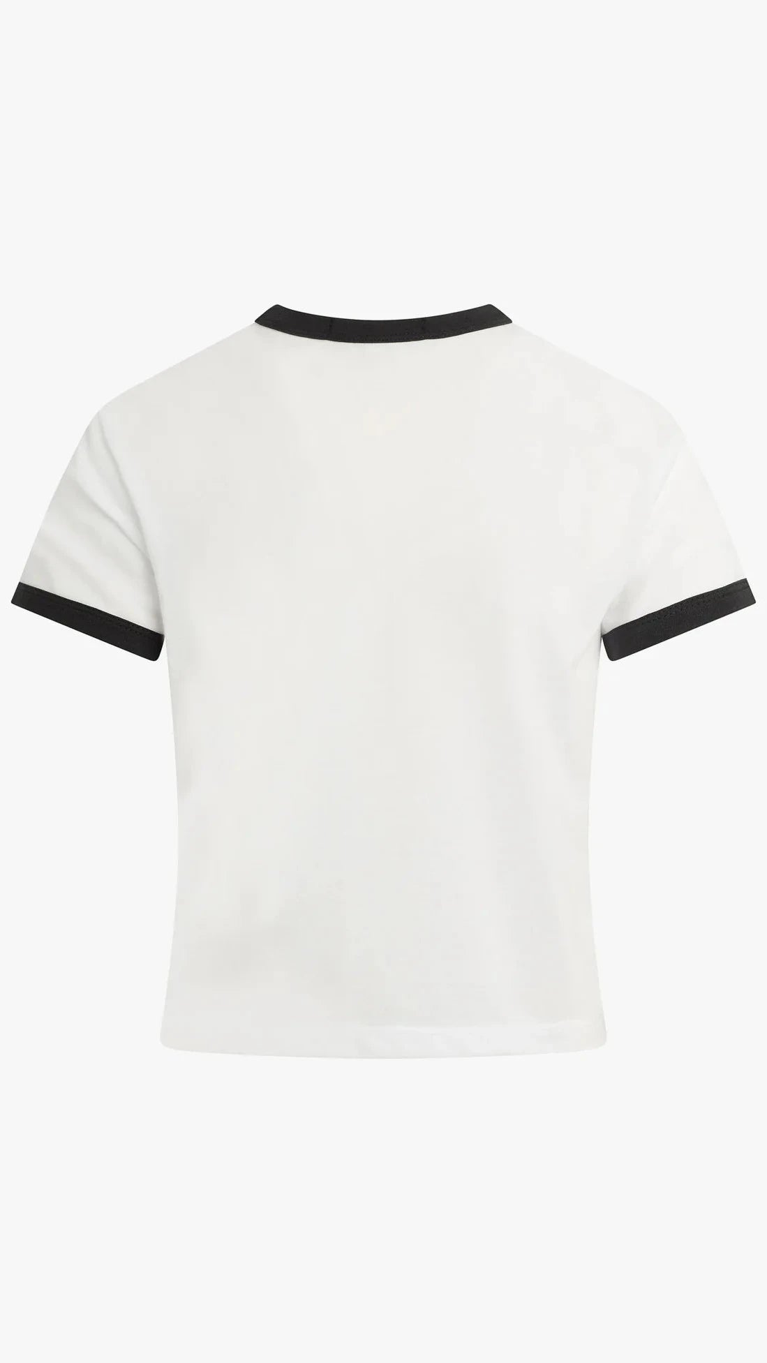Favorite Daughter The Cropped Favorite Daughter Ringer Tee in White/Black