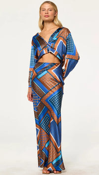 Misa Nadine Jacket Top in Tile Patchwork