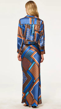 Misa Nadine Jacket Top in Tile Patchwork