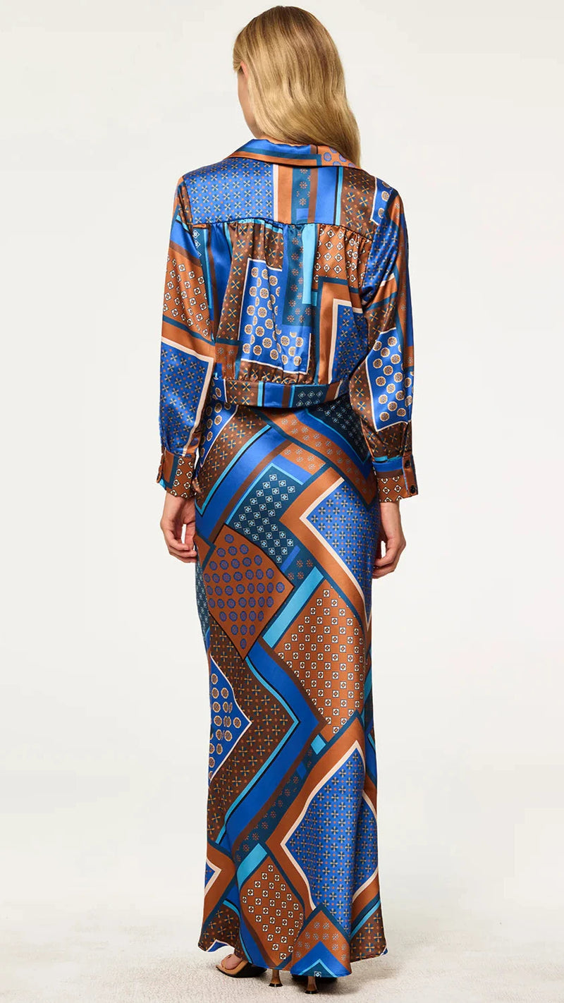 Misa Nadine Jacket Top in Tile Patchwork