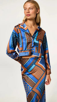 Misa Nadine Jacket Top in Tile Patchwork