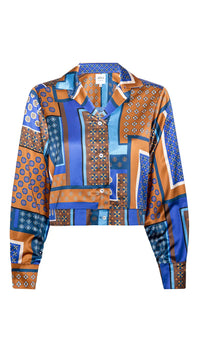Misa Nadine Jacket Top in Tile Patchwork