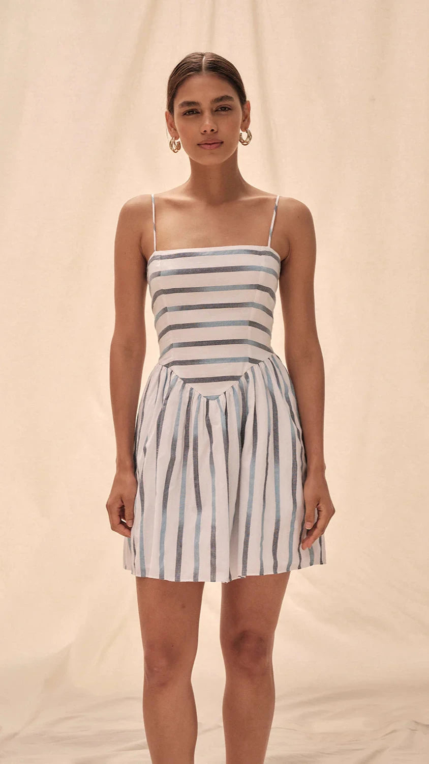Saylor Fara Striped Mini Dress in Multi