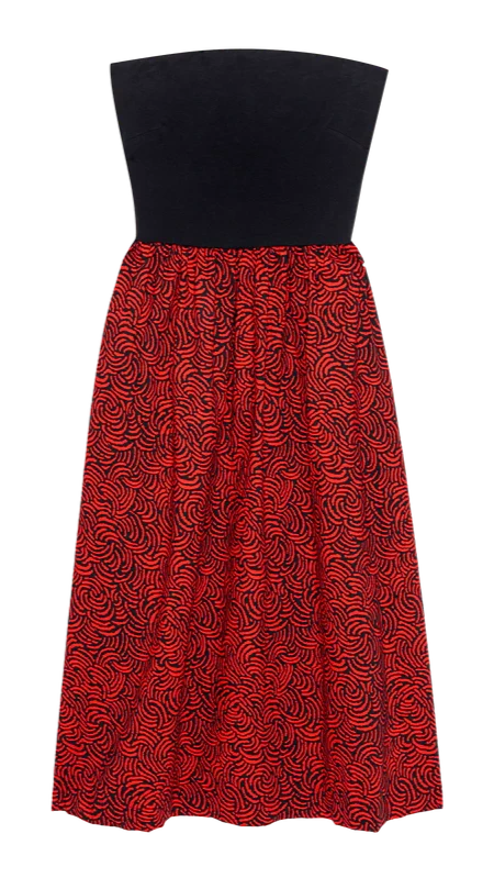 Nation LTD Gabbriette Strapless Dress in Abstract Swirl