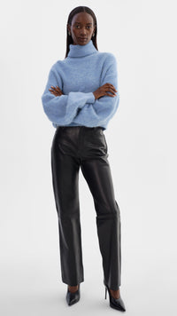 Lamarque Garcelle Turtleneck Sweater in Heather Blue