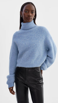 Lamarque Garcelle Turtleneck Sweater in Heather Blue