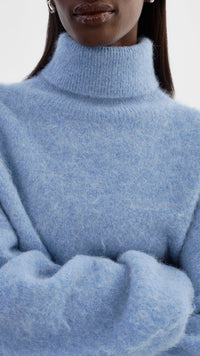 Lamarque Garcelle Turtleneck Sweater in Heather Blue