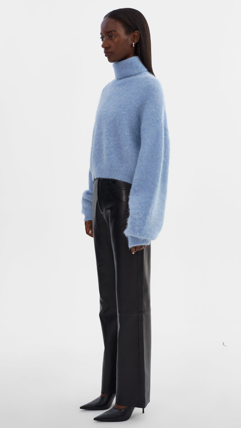 Lamarque Garcelle Turtleneck Sweater in Heather Blue