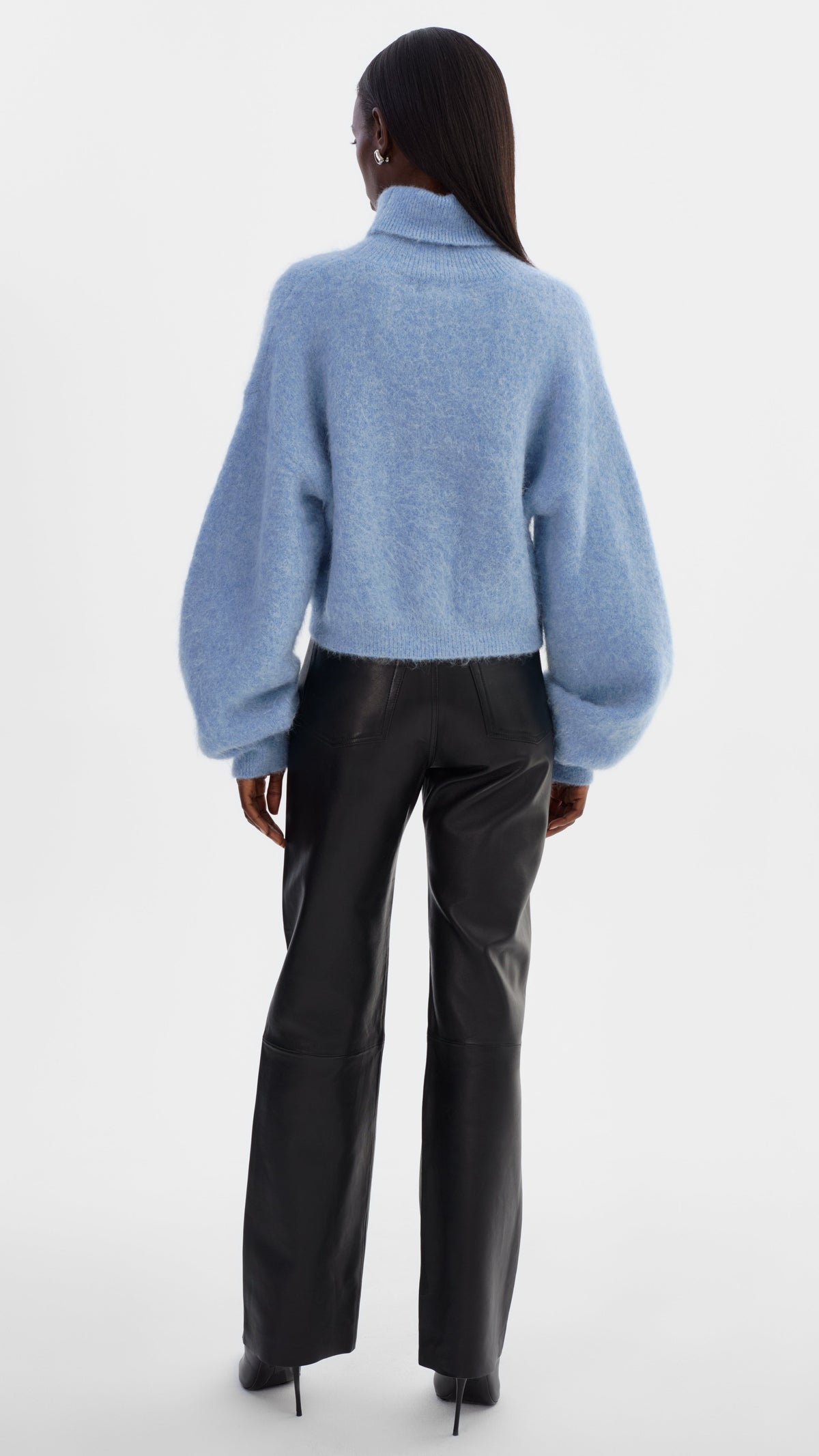 Lamarque Garcelle Turtleneck Sweater in Heather Blue