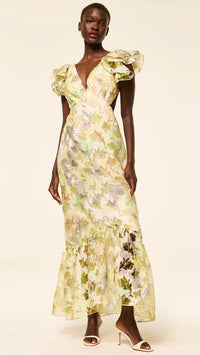 Misa Septima Open Back Maxi Dress in Lucent Blooms