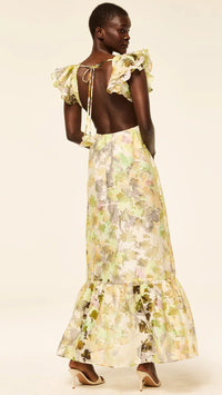 Misa Septima Open Back Maxi Dress in Lucent Blooms