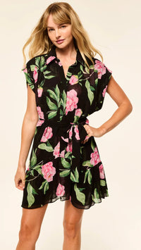 Misa Lora Mini Dress in Pink Peony