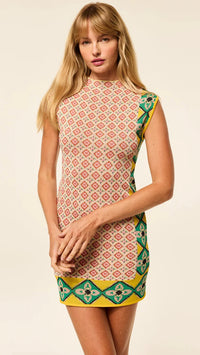 Misa Mattie Knit Mini Dress in Floral Block