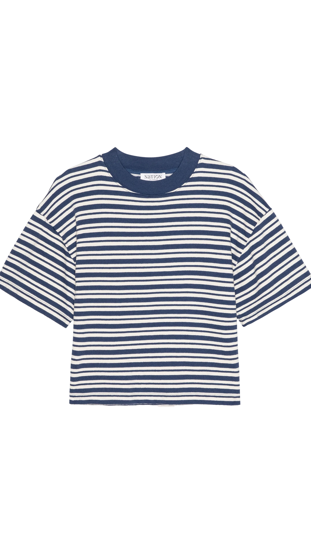 Nation LTD Gio Short Sleeve Sweatshirt in Tossed Stripe