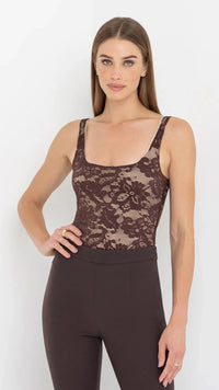 Generation Love Gigi Lace Bodysuit in Brown/Beige