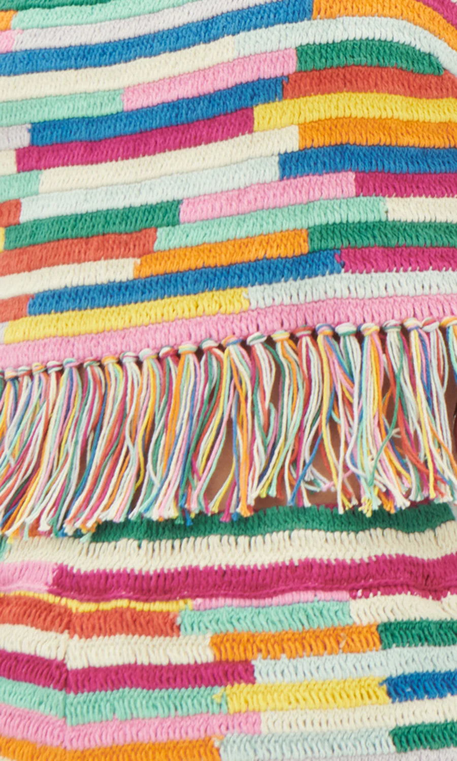 Saylor Gwendoline Embroidered Set in Rainbow Stripe Crochet