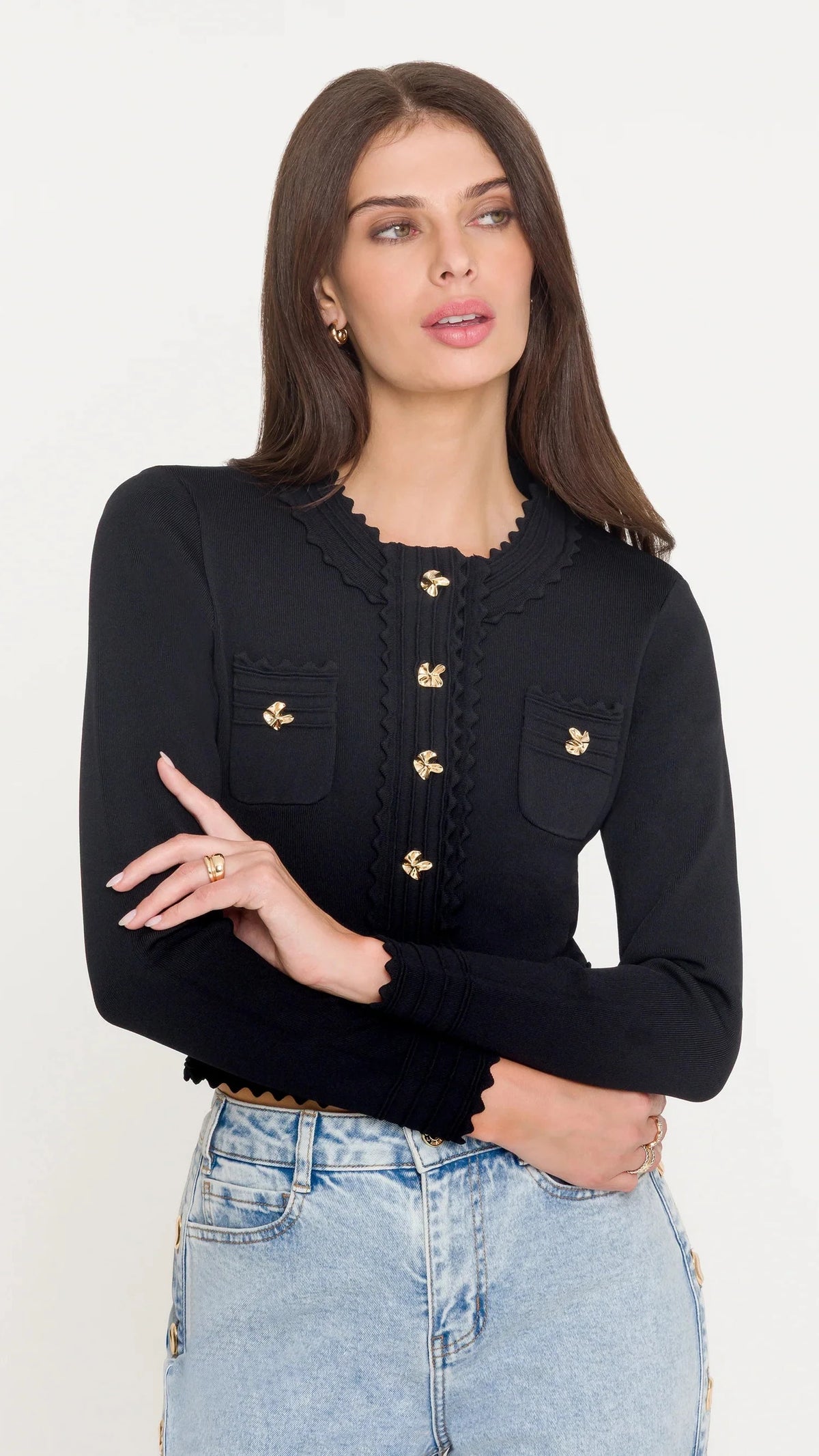 Generation Love Blossom Cardigan in Black