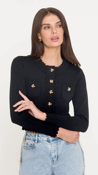 Generation Love Blossom Cardigan in Black
