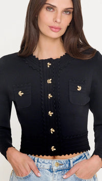 Generation Love Blossom Cardigan in Black