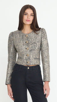 Generation Love Charlotte Tweed Jacket in Gold Multi