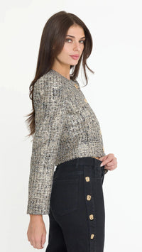 Generation Love Charlotte Tweed Jacket in Gold Multi