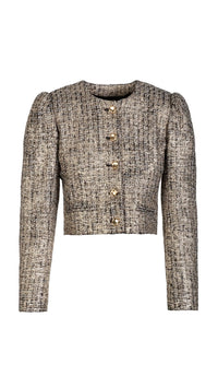 Generation Love Charlotte Tweed Jacket in Gold Multi