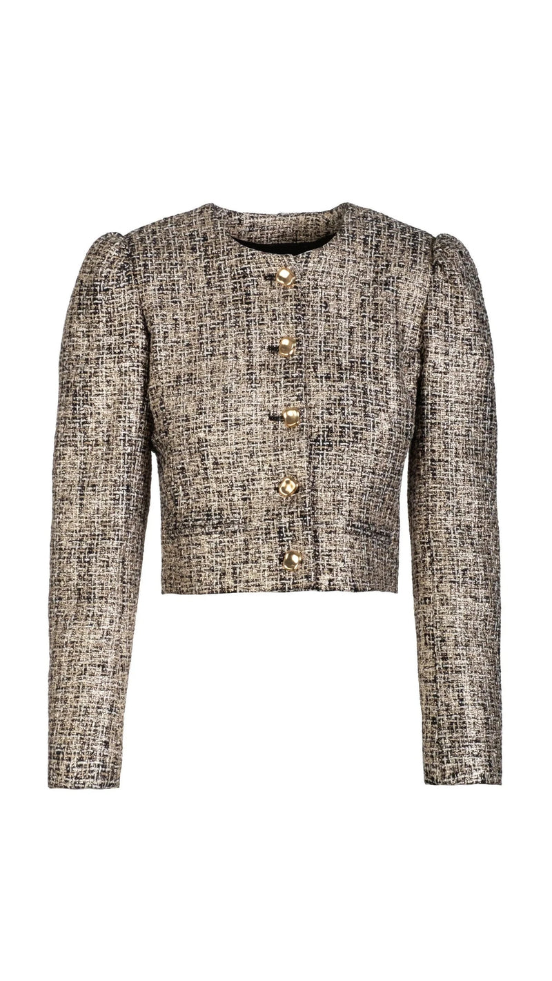 Generation Love Charlotte Tweed Jacket in Gold Multi