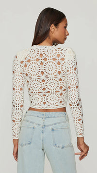 Generation Love Melody Crochet Cardigan in White