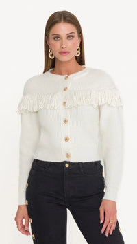 Generation Love Shifra Fringe Cardigan in Cream