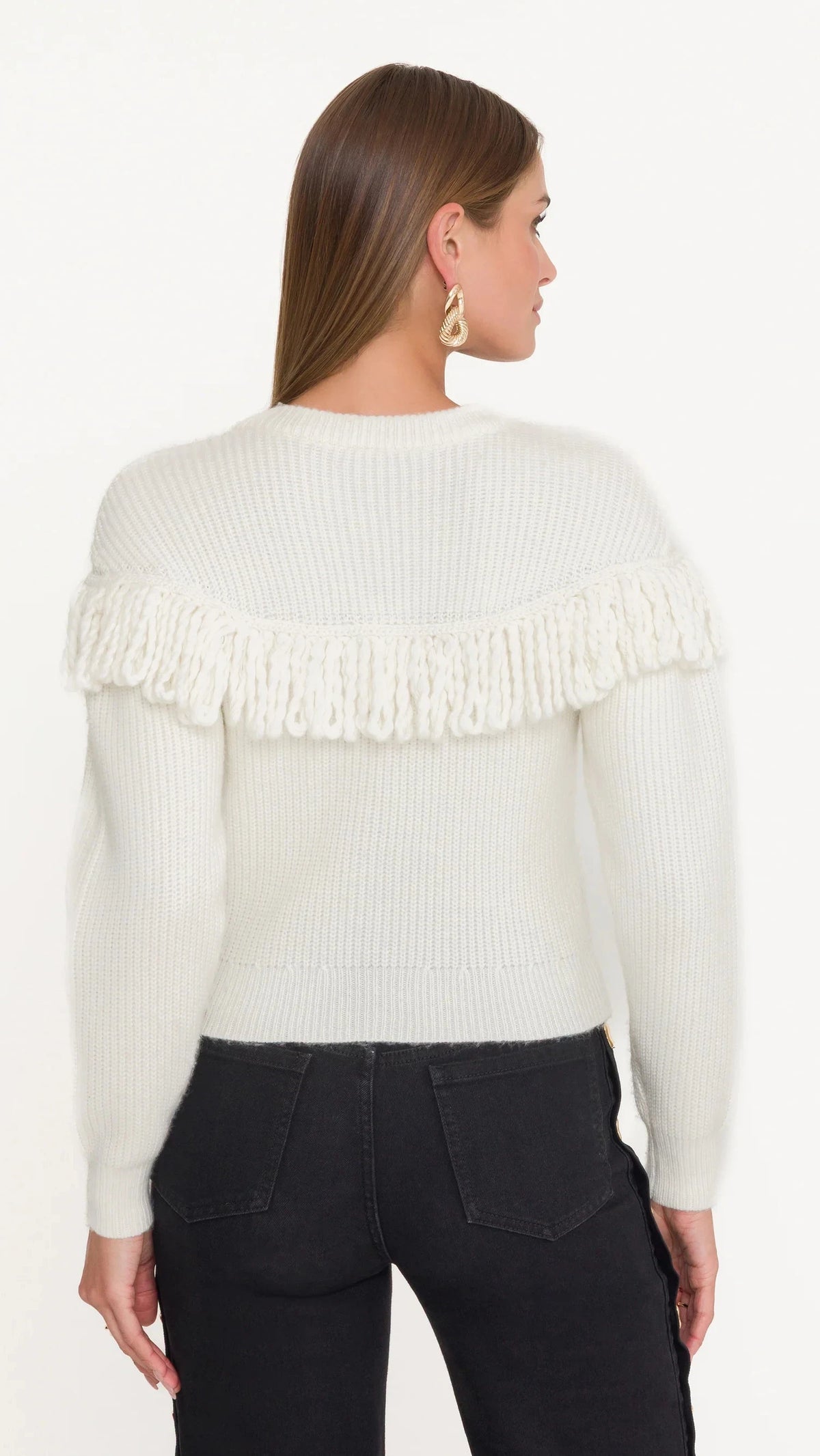 Generation Love Shifra Fringe Cardigan in Cream