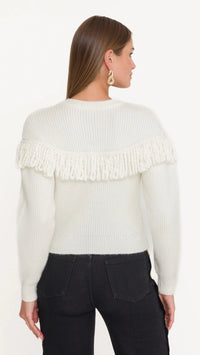 Generation Love Shifra Fringe Cardigan in Cream