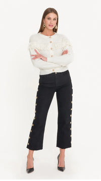 Generation Love Shifra Fringe Cardigan in Cream