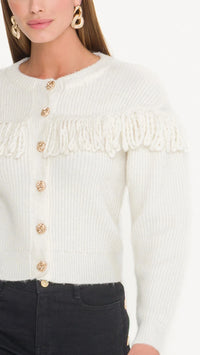 Generation Love Shifra Fringe Cardigan in Cream
