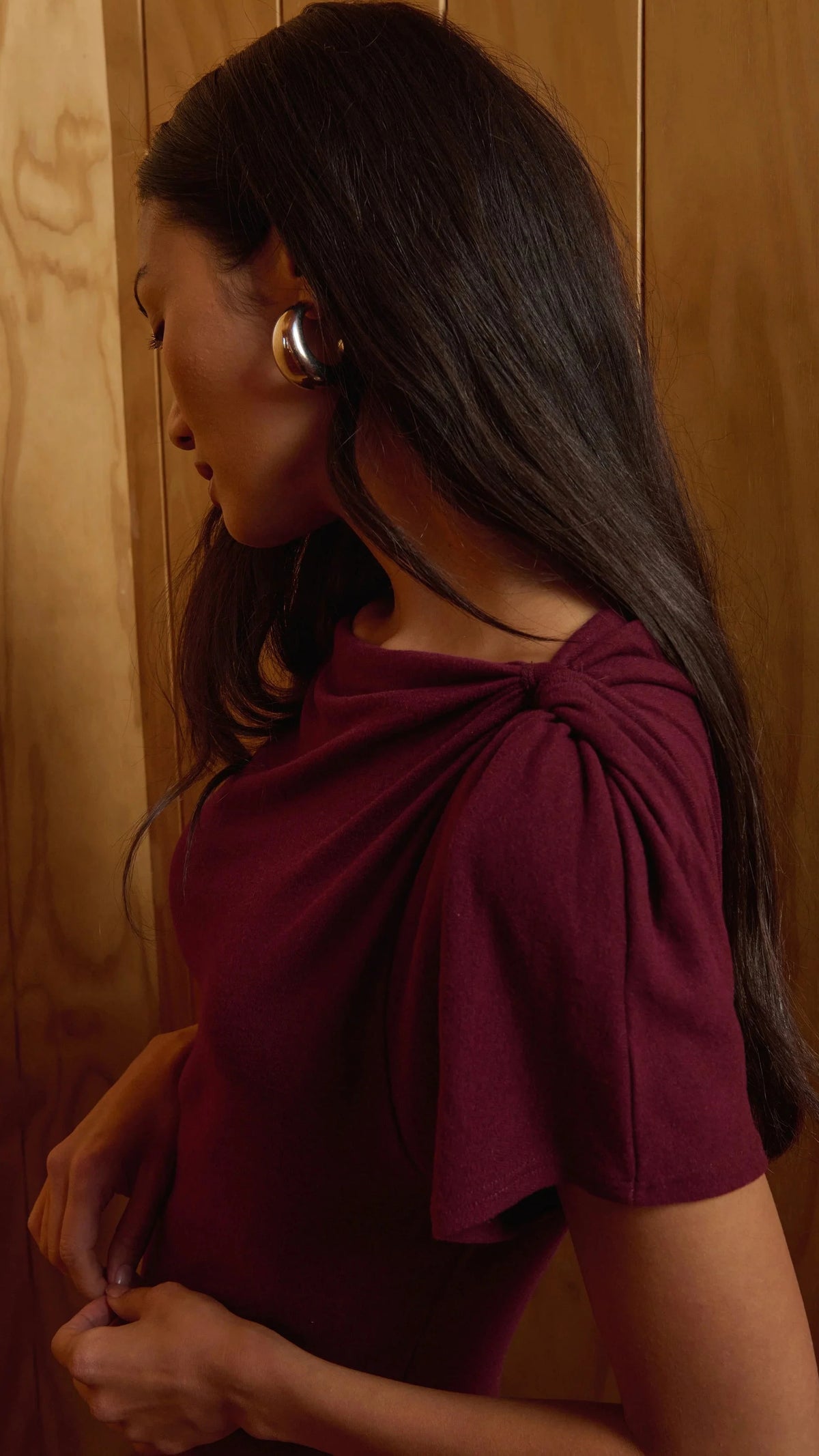 Nation LTD Hallie Midi Dress in Port