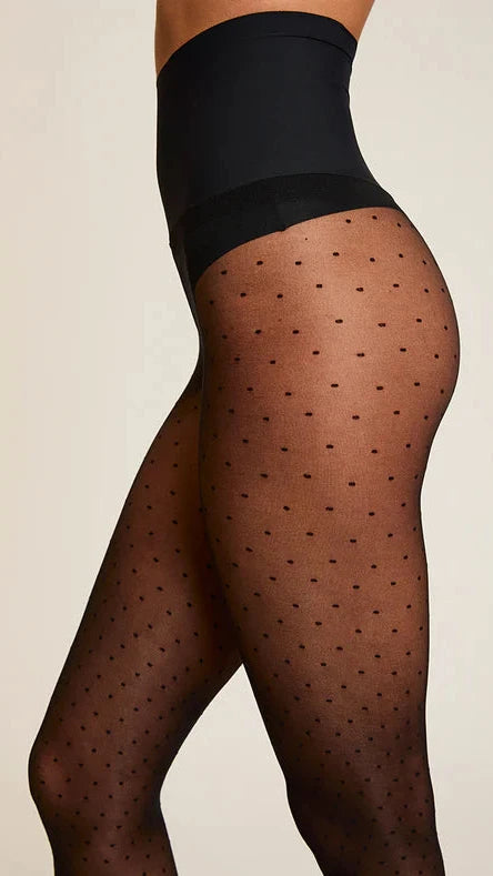 Commando Chic Dot Sheer Tights in Black
