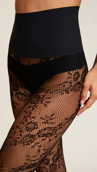 Commando Floral Net Tights in Black