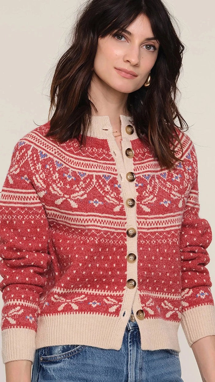Heartloom Morrie Cardigan in Scarlet