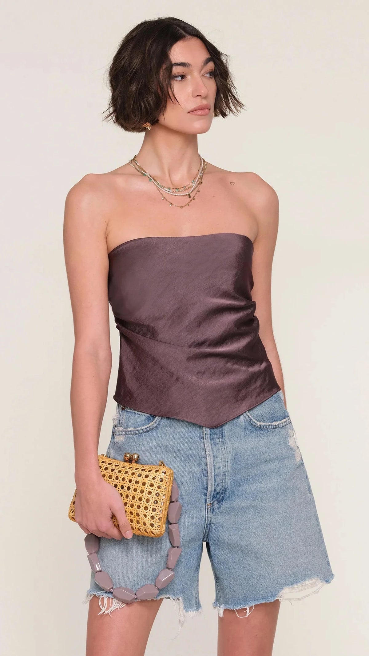 Heartloom Adrian Scarf Silky Top in Mocha