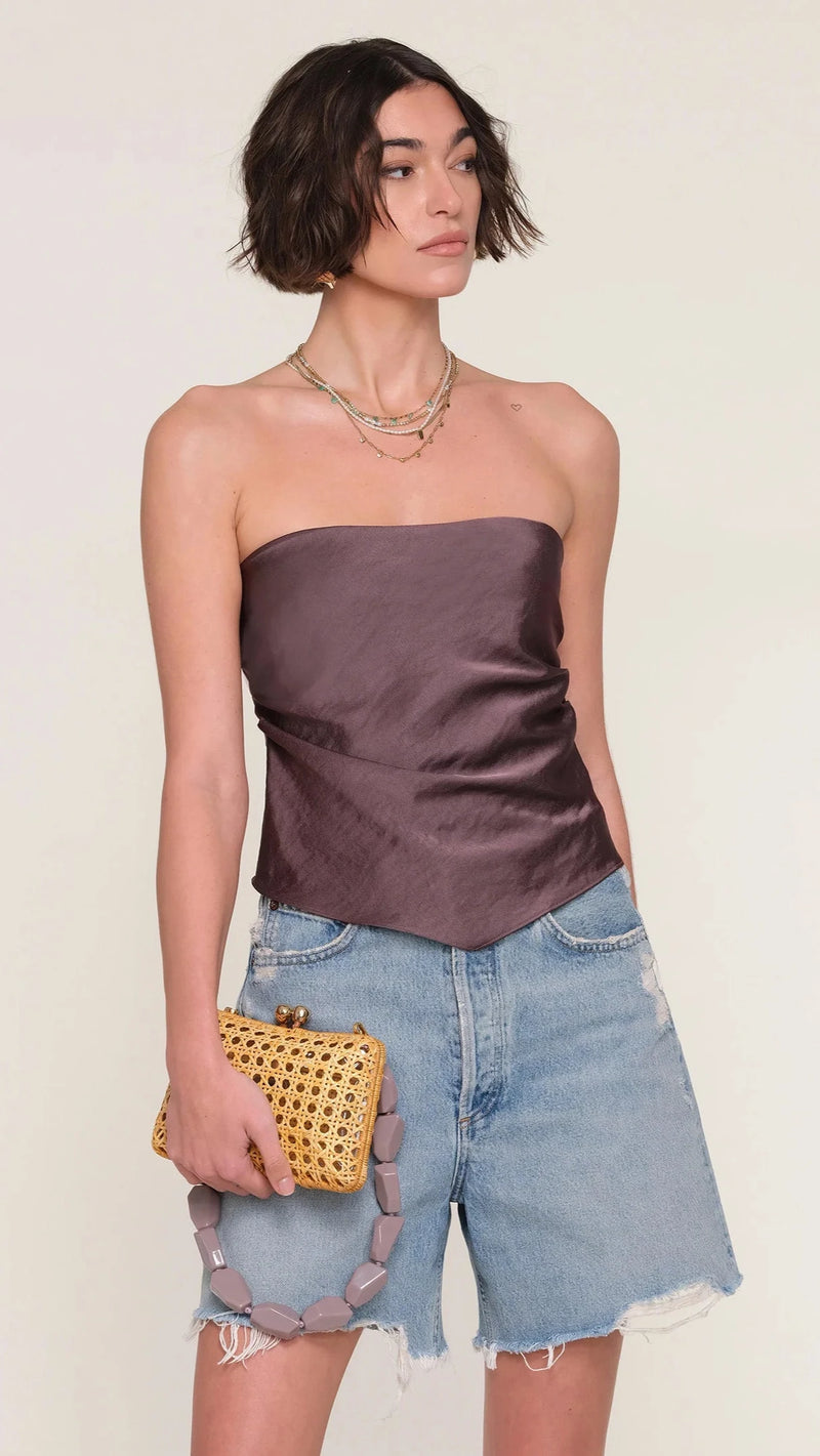 Heartloom Adrian Scarf Silky Top in Mocha