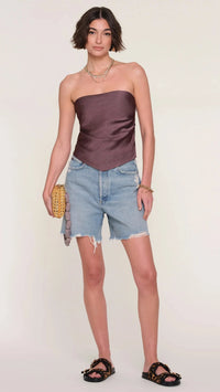 Heartloom Adrian Scarf Silky Top in Mocha