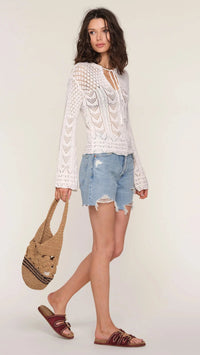 Heartloom Mirette Knit Beach Sweater in Ivory