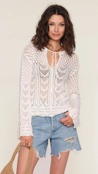 Heartloom Mirette Knit Beach Sweater in Ivory