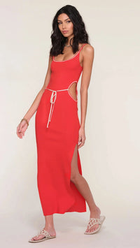 Heartloom Carson Knit Cutout Midi Dress in Flame