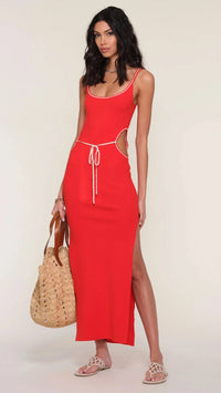 Heartloom Carson Knit Cutout Midi Dress in Flame