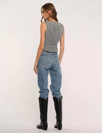 Heartloom Anais Pinstriped Vest in Heather Grey