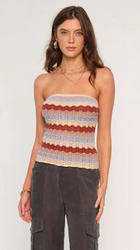 Heartloom Henri Crochet Strapless Tube Top in Wheat