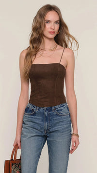 Heartloom Junie Faux Suede Cami in Espresso